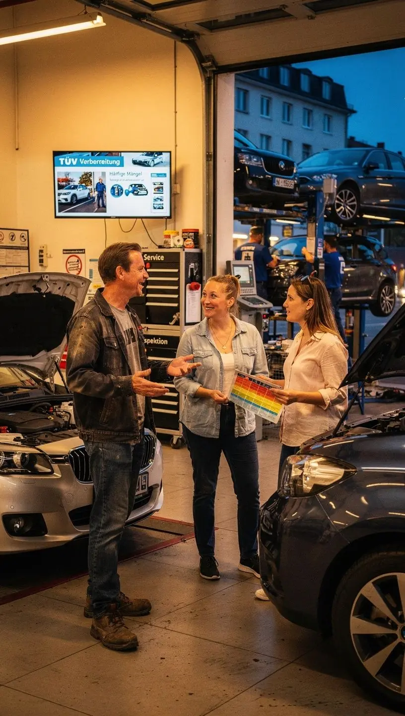 Digitales Diagnosegerät zeigt Fehlercodes am Fahrzeug, um TÜV-Mängel frühzeitig zu erkennen.